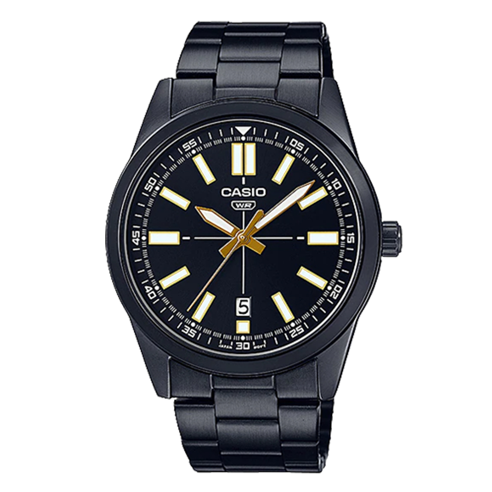 CASIO 卡西歐 指針男錶 不鏽鋼錶帶 生活防水 日期顯示 MTP-VD02B(MTP-VD02B-1E)
