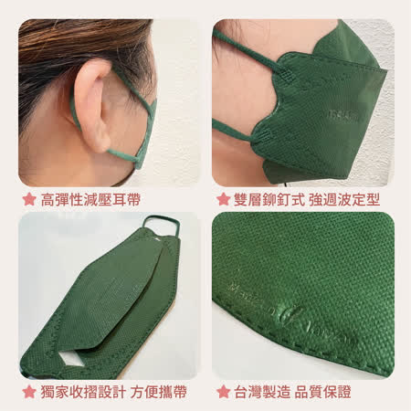 【MASAKA】台灣製高效防護成人4D口罩10片/盒 5盒/組(魚口立體口罩)