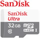 【公司貨】SanDisk 32GB 100MB/s Ultra microSDHC UHS-I 記憶卡 白卡(無轉卡)