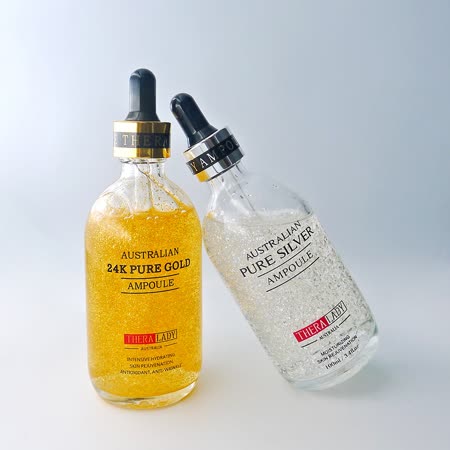 TheraLady金/銀瓶24K納米黃金精華液100ml 任選兩瓶組