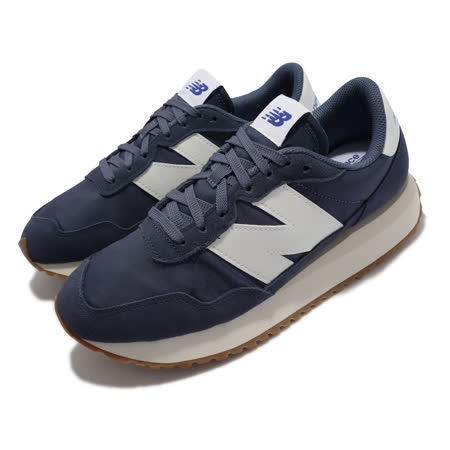 New Balance 休閒鞋 237 經典 復古 男女鞋 紐巴倫 麂皮 異材質拼接 情侶鞋 穿搭 藍 白 MS237GB-D MS237GB-D