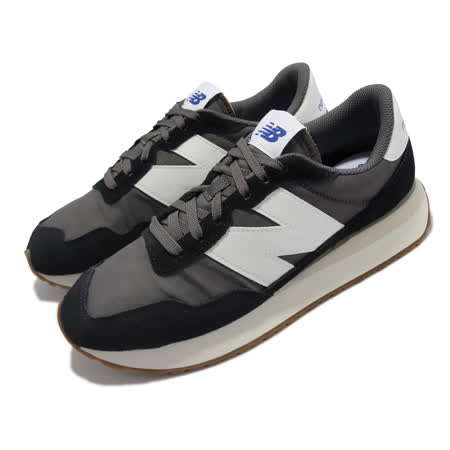 New Balance 休閒鞋 237 經典 復古 男女鞋 紐巴倫 麂皮 異材質拼接 情侶鞋 穿搭 黑 白 MS237GA-D MS237GA-D