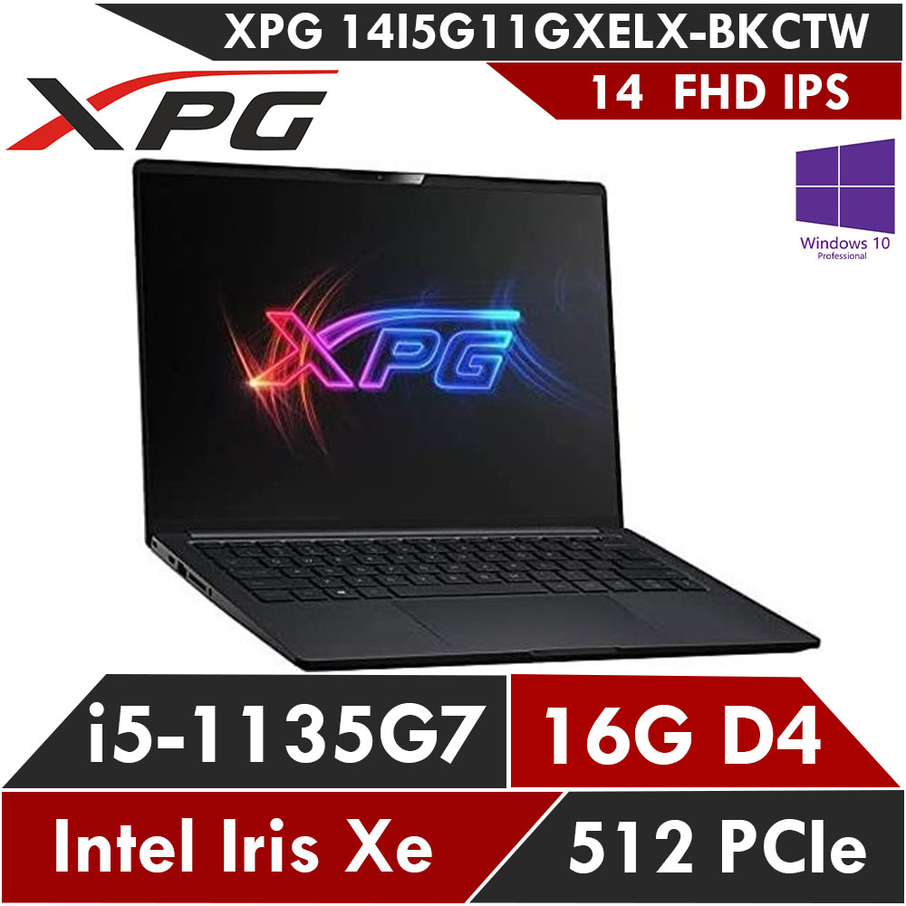 XPG XENIA 14I5G11GXELX-BKCUS i5-1135G7/Iris Xe/16G