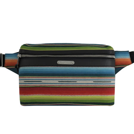 YSL 505973 MARSUPIO 彩色條紋帆布斜背胸口包/腰包