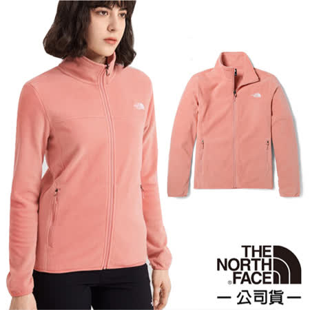 【美國 The North Face】女款 TKA 100 輕柔刷毛抓絨保暖外套夾克(亞洲版型)/4NAQ-HCZ 粉色 N