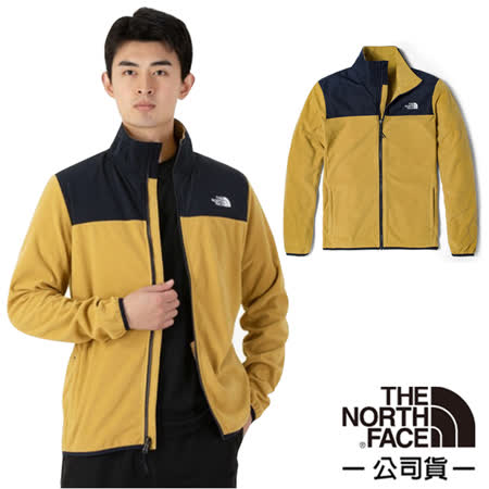【美國 The North Face】男款 TKA 100 輕柔刷毛抓絨保暖外套夾克/49AE-5G4 卡其 N