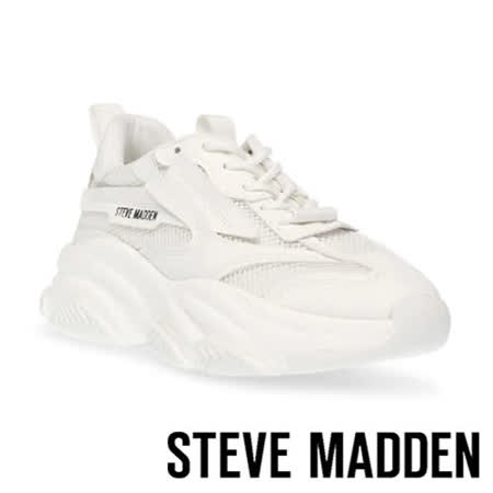 【STEVE MADDEN】POSSESSION 綁帶運動休閒老爹鞋(白色)