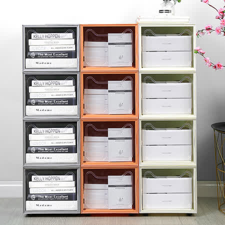 【Mr.box】多功能多層堆疊收納櫃 3入-附輪