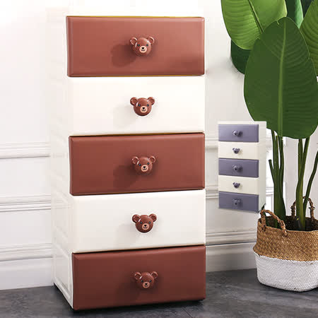 【Mr.box】38面寬熊熊5層收納櫃-附輪