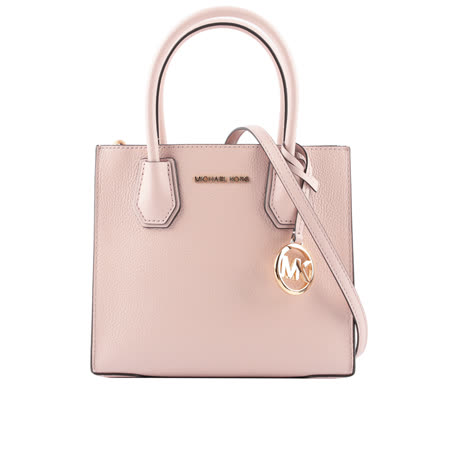 【Michael Kors】Mercer Logo吊飾荔枝皮革二用包(粉色) 35S1GM9M2L PDBLUSH