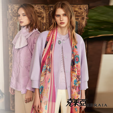 【KERAIA 克萊亞】小奢華繽紛寶石毛呢短外套