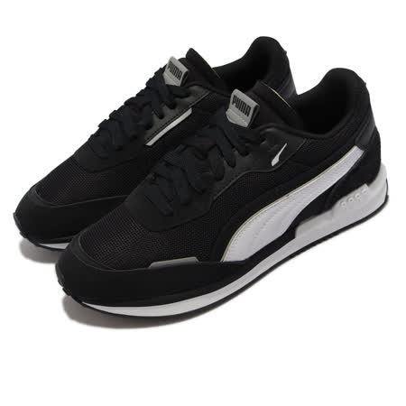 Puma 休閒鞋 City Rider B and W 男女鞋 緩震泡棉 麂皮 網布 透氣 支撐 情侶鞋 黑 白 382046-01 382046-01