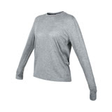 (女) NIKE 長袖T恤-DRI-FIT 慢跑 路跑 上衣 反光 訓練 麻花灰黑白 L