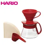 HARIO V60紅色01濾杯咖啡壺組 1～2杯 VDS-3012R