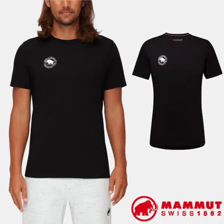 【瑞士 MAMMUT 長毛象】男款 Seile T-Shirt Heritage 吸濕透氣彈性圓領短袖T恤/1017-04130-0001 黑