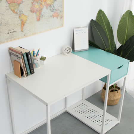 IDEA-繽紛雙色鐵木抽屜書桌