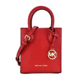 MICHAEL KORS MERCER荔枝紋手提/斜背迷你兩用方包-紅