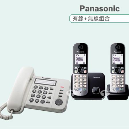 《Panasonic》松下國際牌數位子母機組合 KX-TS520+KX-TG6812 (經典白+鈦金黑)