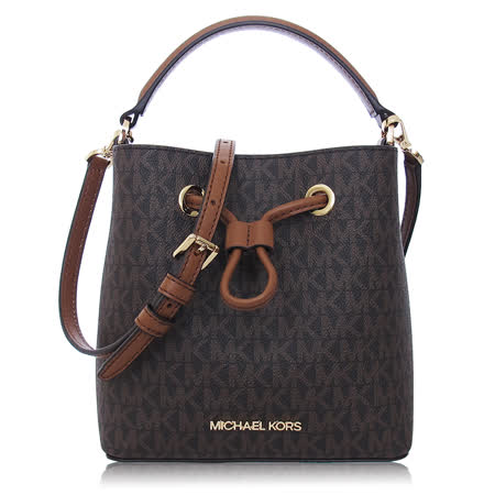 Michael Kors 經典 PVC / 迷你款 / 兩用 水桶包_深咖