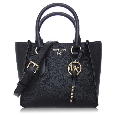 Michael Kors 荔枝紋皮革 / KRIS 小款 / 斜背 兩用包(專櫃款)_黑色