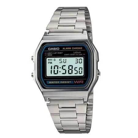 CASIO 卡西歐 日系-復古風數字電子錶(A158WA-1DF)