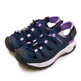 【女】GOODYEAR 固特異排水透氣輕便水陸護趾涼鞋 藍紫灰 12627 JPN 25