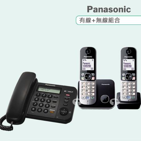 《Panasonic》松下國際牌數位子母機組合 KX-TS580+KX-TG6812 (經典黑+鈦金黑)