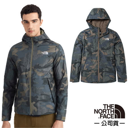 美國The North Face】男款PRINTED NOVELTY 防水排濕耐磨登山健行連帽