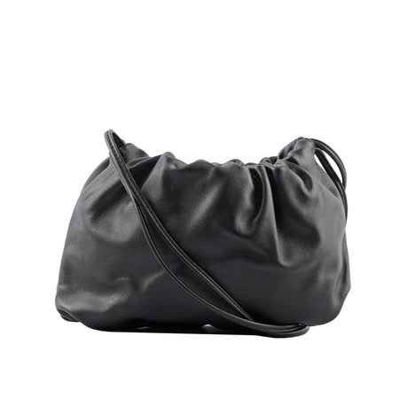 【BOTTEGA VENETA】The Mini Bulb 牛皮束口燈泡造型斜背包(黑色) 651905 VCP41 8648