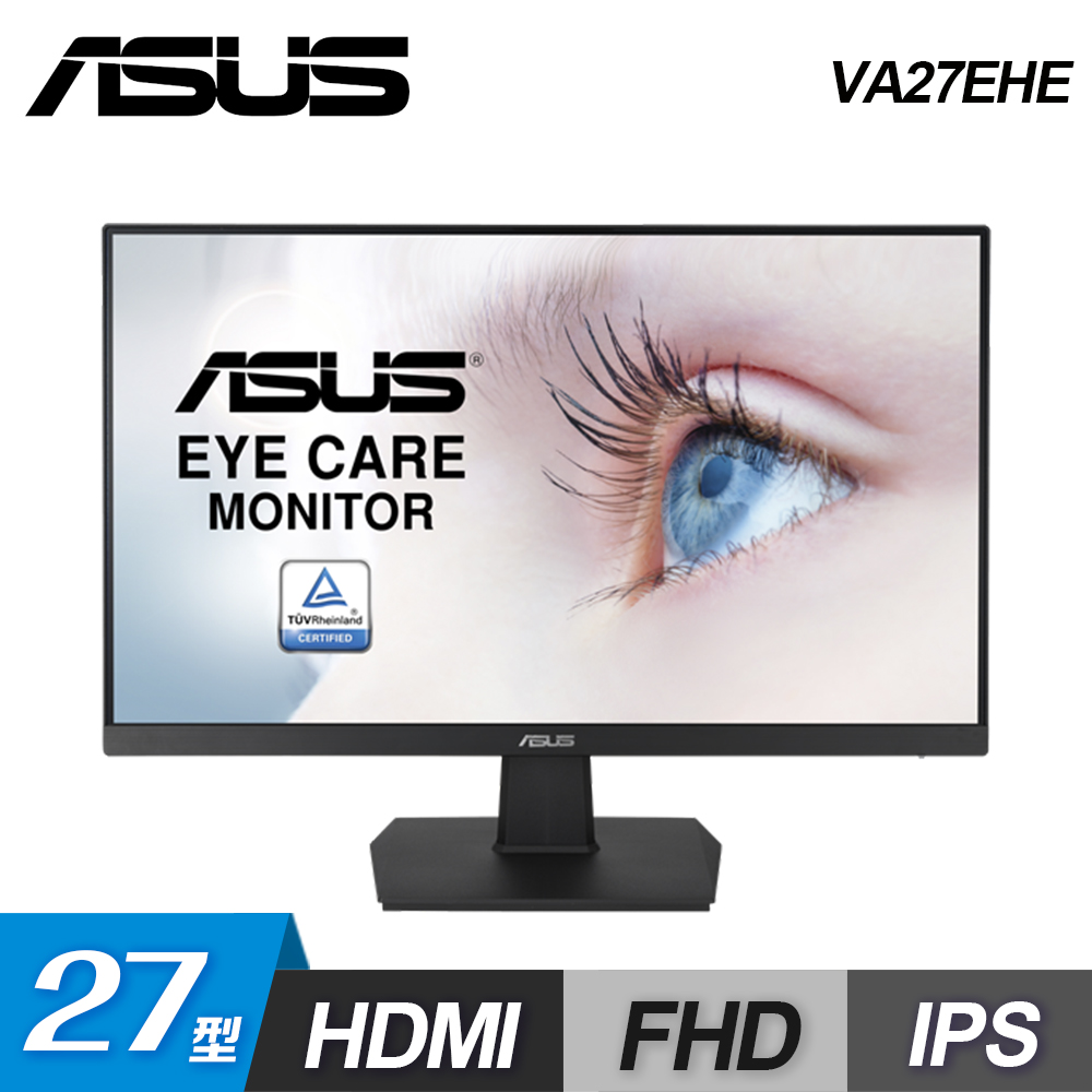 【ASUS 華碩】27型 IPS 護眼雙介面螢幕 VA27EHE