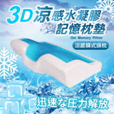 3D記憶清涼感【實測降溫6度】太空涼感凝膠枕 人體工學s型護頸枕