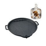 韓式貝殼形排油烤盤32cm+單柄陶瓷盤1入