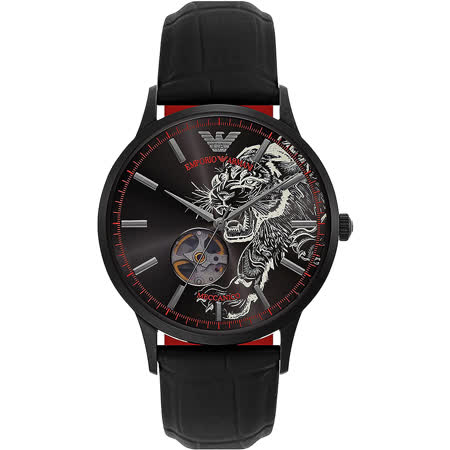 Emporio Armani 亞曼尼 福虎生風 小鏤空機械錶-43mm AR60046 