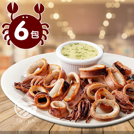 【歐愛呷】
帶皮魷魚切圈6包組-150G