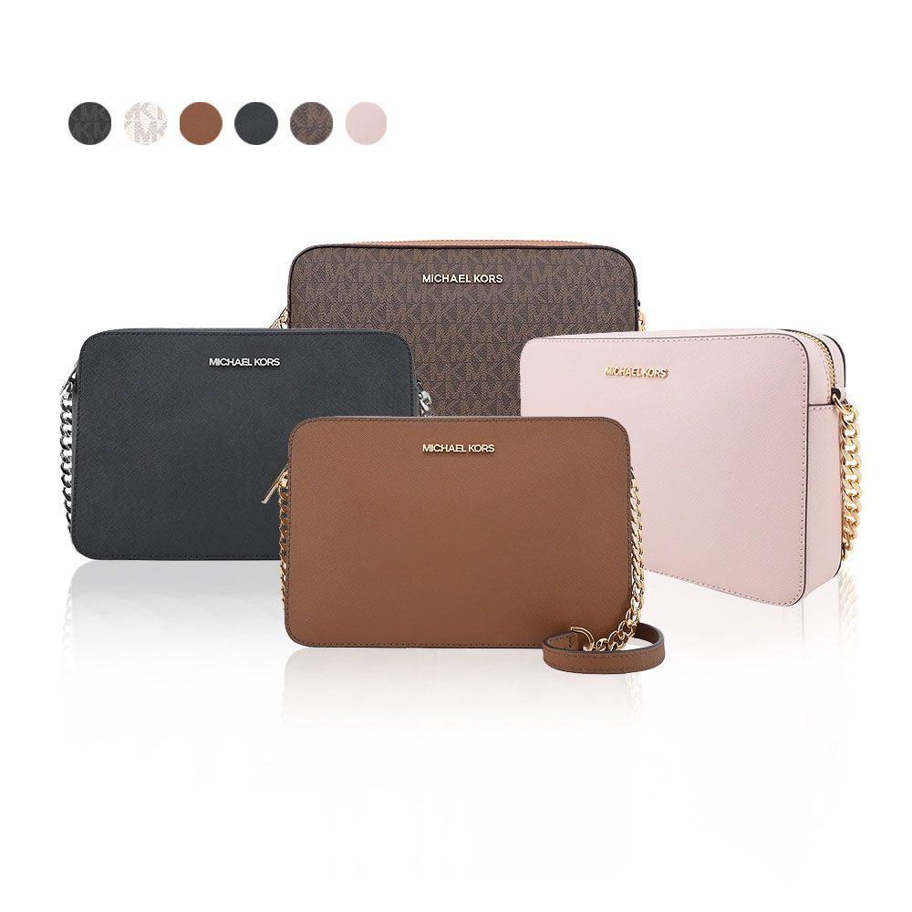 MICHAEL KORS JET SET經典鍊帶斜背方包-(多色選) 滿版棕