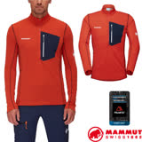 【MAMMUT 長毛象】男 Aenergy 半門襟彈性長袖排汗衣.上衣/1014-03780-3733 火熱紅/海洋藍