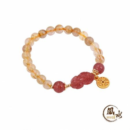 【優品享樂】金髮晶
草莓晶貔貅手鍊