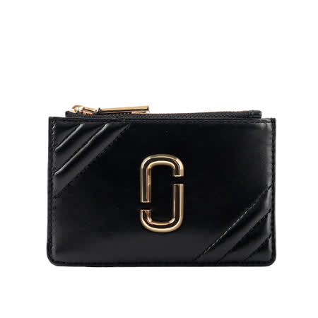 【MARC  JACOBS】THE GLAM SHOT 一字拉鍊零錢/卡片夾(黑色) 