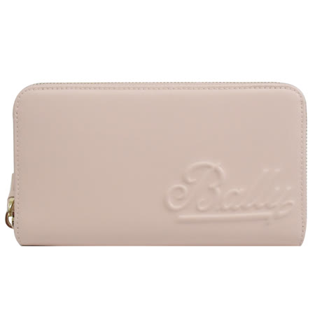 BALLY 6238486 LARISSA 經典LOGO 牛皮多卡拉鏈長夾.粉