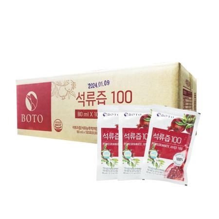 韓國BOTO<br>100%紅石榴汁液80mlX100包