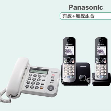 《Panasonic》松下國際牌數位子母機組合 KX-TS580+KX-TG6812 (經典白+鈦金黑)
