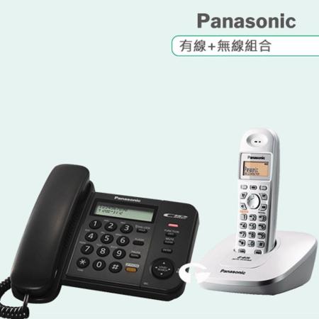 《Panasonic》松下國際牌數位子母機電話組合 KX-TS580+KX-TG3611 (經典黑+亮粉白)
