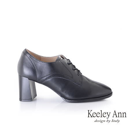 Keeley Ann 
羊皮圓頭綁帶跟鞋