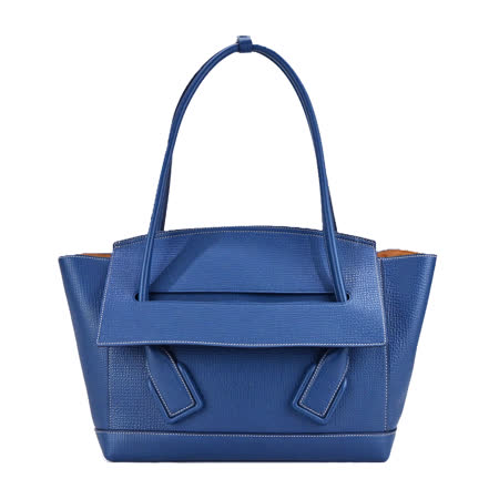 BOTTEGA VENETA The Arco 經典小牛皮手提/肩背包(寶藍)