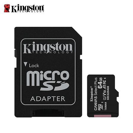 【Kingston 金士頓】Canvas Select Plus microSD 64GB 記憶卡 [SDCS2/64GB]