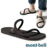 【MONT-BELL 日本】SOCK-ON 自動調校織帶休閒拖鞋.涼鞋/1129476 BK 黑 S
