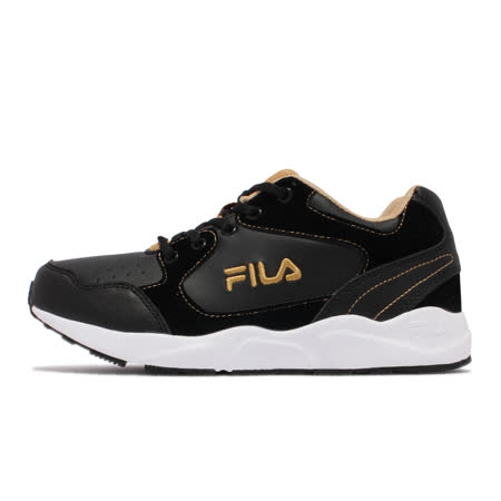 Fila 慢跑鞋 J814V 中大童鞋 黑 深黃色 基本款 運動鞋 斐樂 3J814V009