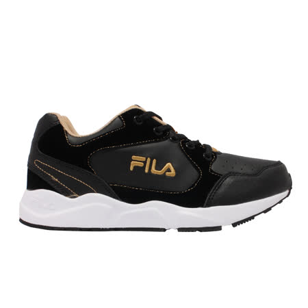 Fila 慢跑鞋 J814V 中大童鞋 黑 深黃色 基本款 運動鞋 斐樂 3J814V009