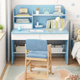 【AOTTO】美好童年霧面收納書架書桌(100公分) 霧藍