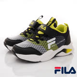 FILA頂級童鞋--輕量慢跑運動鞋款-3-J413W-466黑-19-24cm 22cm